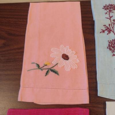 Assortment of Vintage Embroidered Hand Towels