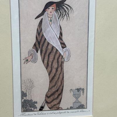 Sale Photo Thumbnail #148: Set of 3 prints, title "Costumes Parisiens", 4.5" x 7", matted size is 10" x 12". Great condition, sealed in plastic.  Originally purchased in London.