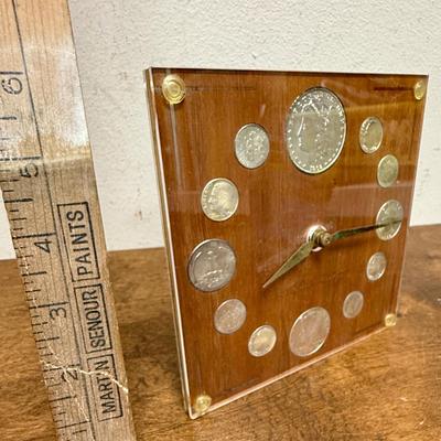 Sale Photo Thumbnail #255: 6" x 6" Clock in good condition.