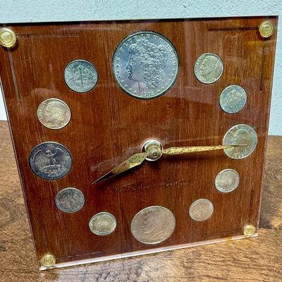 Sale Photo Thumbnail #253: 6" x 6" Clock in good condition.