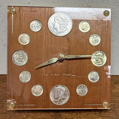 Sale Photo Thumbnail #258: 6" x 6" Clock in good condition.