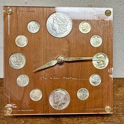 Sale Photo Thumbnail #259: 6" x 6" Clock in good condition.