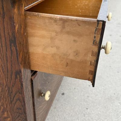 Vintage 3 Drawer Dresser made with Tiger wood