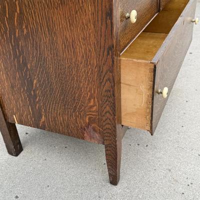 Vintage 3 Drawer Dresser made with Tiger wood