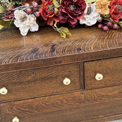 Vintage 3 Drawer Dresser made with Tiger wood