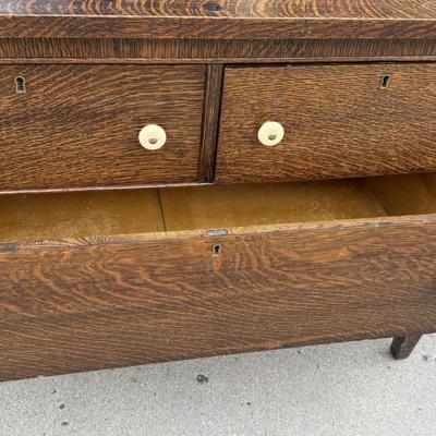 Vintage 3 Drawer Dresser made with Tiger wood