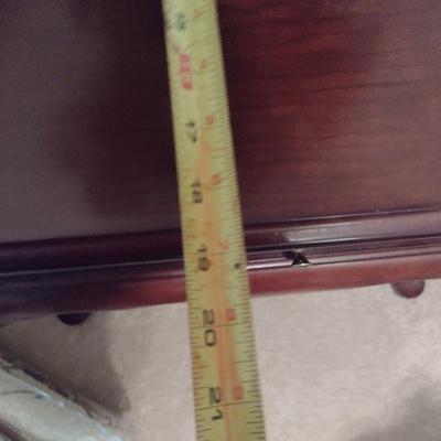 Wooden Media Stand with Pull Out Shelf