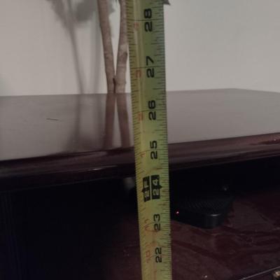 Wooden Media Stand with Pull Out Shelf