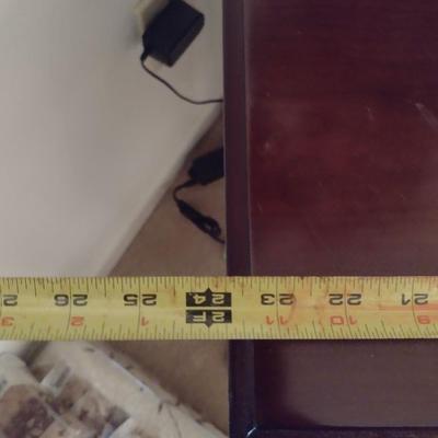 Wooden Media Stand with Pull Out Shelf
