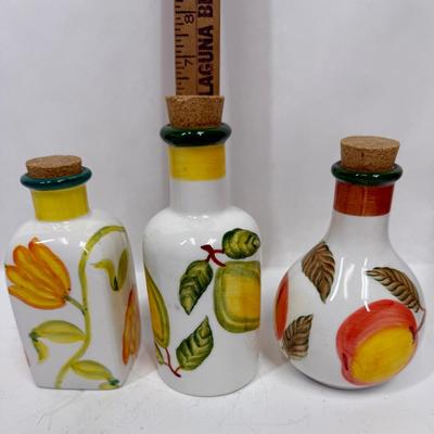 Sale Photo Thumbnail #12: Hand-painted designs with fruit and flowers.  3 different styles and sizes, like new condition.