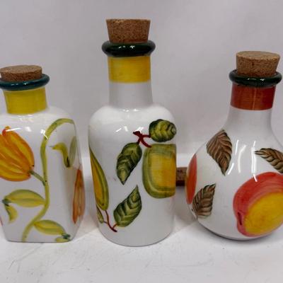 Sale Photo Thumbnail #13: Hand-painted designs with fruit and flowers.  3 different styles and sizes, like new condition.