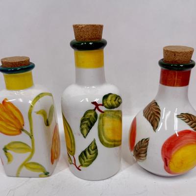 Sale Photo Thumbnail #11: Hand-painted designs with fruit and flowers.  3 different styles and sizes, like new condition.