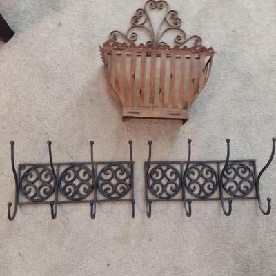 Metal Wall Decor and Hooks
