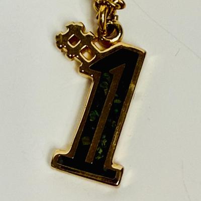 Sale Photo Thumbnail #278: Shiny gold-tone #1 pendant with 18" chain. Good condition.