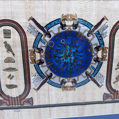 Egyptian Zodiac Painting on Papyrus