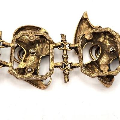 Lot #67 Vintage Bracelet featuring Blackamoor Nubian Lady Heads - Very Scarce