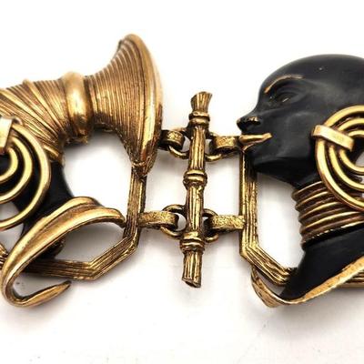 Lot #67 Vintage Bracelet featuring Blackamoor Nubian Lady Heads - Very Scarce