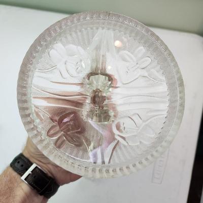 Lot of 9 Candle Holders , Jamestown Pottery, Pink Glass, Milk Glass, 2 Sets of Clear Glass Double Candle holders, Etched Glass