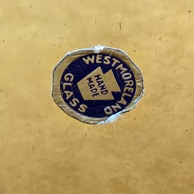 Vintage Hand Made Westmoreland Glass Doric Open lace Amber Centerpiece 12" bowl w Box