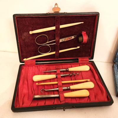 Lot #72 Lot of 2 Vintage fitted Boxes - Manicure Set/Vanity Implements