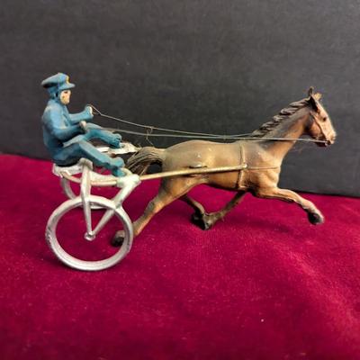 Vintage Lead Horse Harness Racing Jockey Made In USA #43