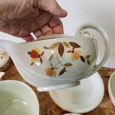 Large Collection of Hall's Jewel Home Maker China , Pitcher, Bowls, Cups, Plates, Teapot