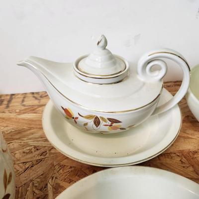Large Collection of Hall's Jewel Home Maker China , Pitcher, Bowls, Cups, Plates, Teapot
