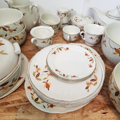 Large Collection of Hall's Jewel Home Maker China , Pitcher, Bowls, Cups, Plates, Teapot