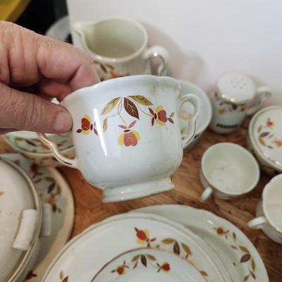 Large Collection of Hall's Jewel Home Maker China , Pitcher, Bowls, Cups, Plates, Teapot