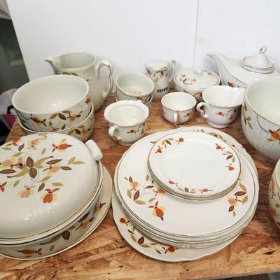 Large Collection of Hall's Jewel Home Maker China , Pitcher, Bowls, Cups, Plates, Teapot