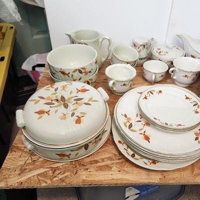 Large Collection of Hall's Jewel Home Maker China , Pitcher, Bowls, Cups, Plates, Teapot