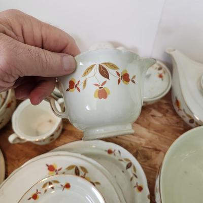 Large Collection of Hall's Jewel Home Maker China , Pitcher, Bowls, Cups, Plates, Teapot