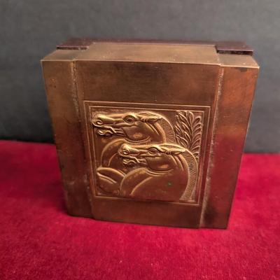 1930's Art Deco Hickok USA Molded Bakelite/Catalin Valet Box Gold Horses #48