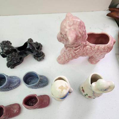 Collection of Small Planters Lamb Sheep Shoes Poodle some Occupied Japan