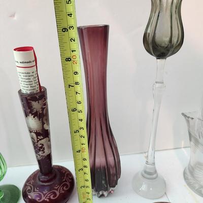 Collection of Art Glass Vases Egermann Czechoslovakia, Sweden
