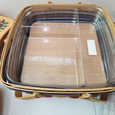 4 Longaberger Baskets Spring into Dresden II 2000, Women Memories Basket , Holiday Star with Liner & bowl