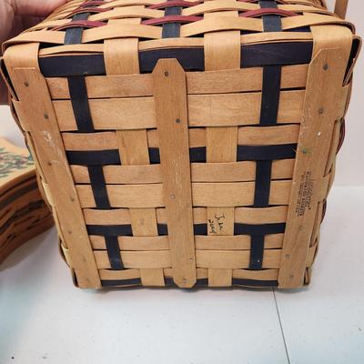 4 Longaberger Baskets Spring into Dresden II 2000, Women Memories Basket , Holiday Star with Liner & bowl
