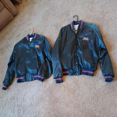 HIS AND HERS BUDWEISER WINDBREAKERS (MED & LRG)