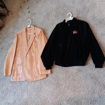 MEN'S LEATHER JACKET (44) AND SAM'S TOWN LAS VEGAS JACKET (MED)