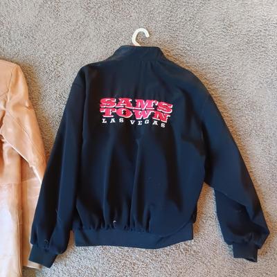MEN'S LEATHER JACKET (44) AND SAM'S TOWN LAS VEGAS JACKET (MED)