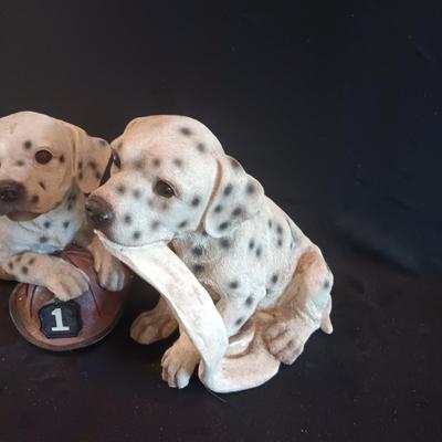 2 PLASTIC PUPPY COIN BANKS