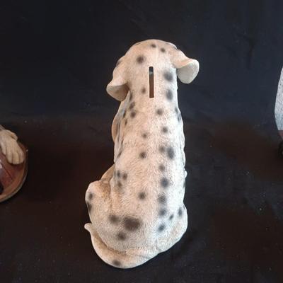 2 PLASTIC PUPPY COIN BANKS
