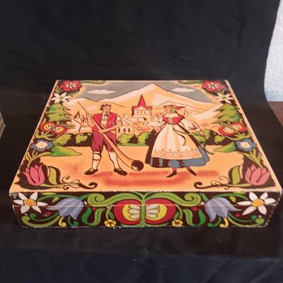 GERMAN WOODEN BOX AND A SCENTSY CANDLE WARMER