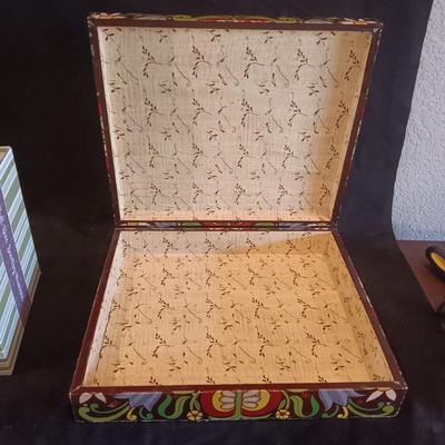 GERMAN WOODEN BOX AND A SCENTSY CANDLE WARMER