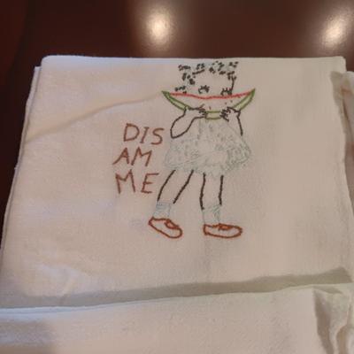 FLOUR SACK EMBROIDERED KITCHEN TOWELS