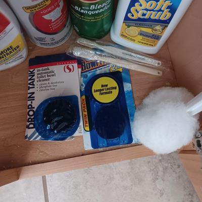 STAINLESS STEEL WASTE CAN, CLEANING PRODUCTS AND MORE