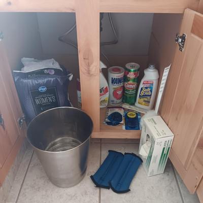 STAINLESS STEEL WASTE CAN, CLEANING PRODUCTS AND MORE