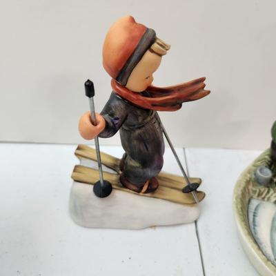 Collection of 11 Goebel Hummels Figurines Skier Boy Fishing Angle
