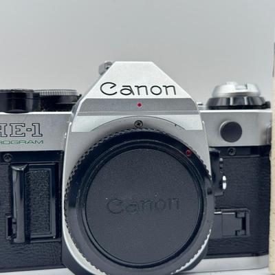 Vintage Canon AE-1 Program Camera with Multiple Lenses/Attachments