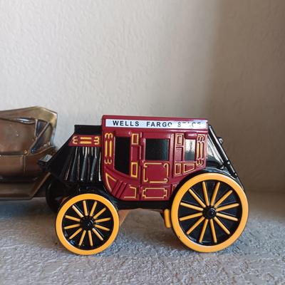 WELLS FARGO AND FARMERS NATIONAL BANK COIN BANKS (1 HAS KEY)